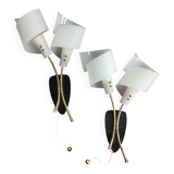 Modernist wall light sconces 1950s 60s design lamp dlg arlus lunel