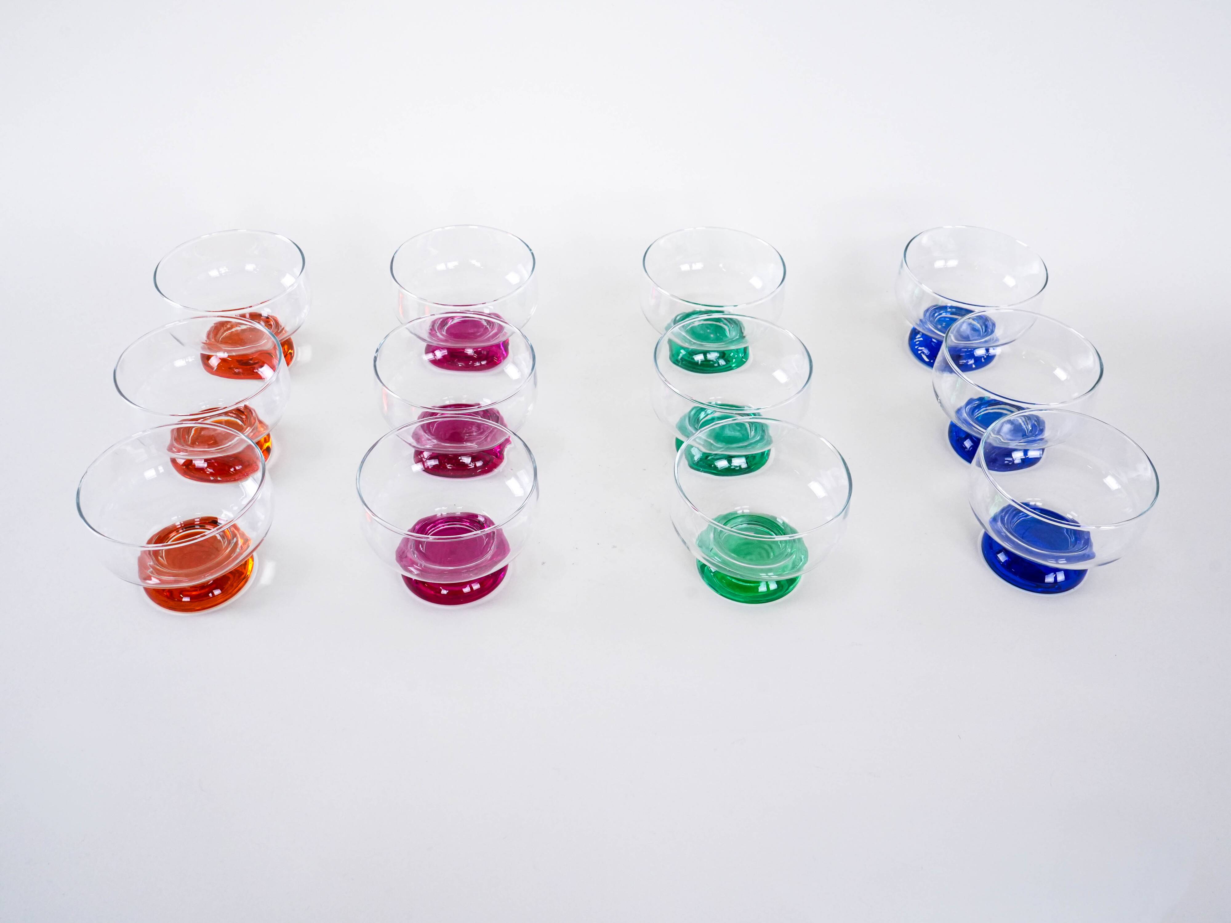 Set of dessert bowls, Italian design, 1970s, made in Italy