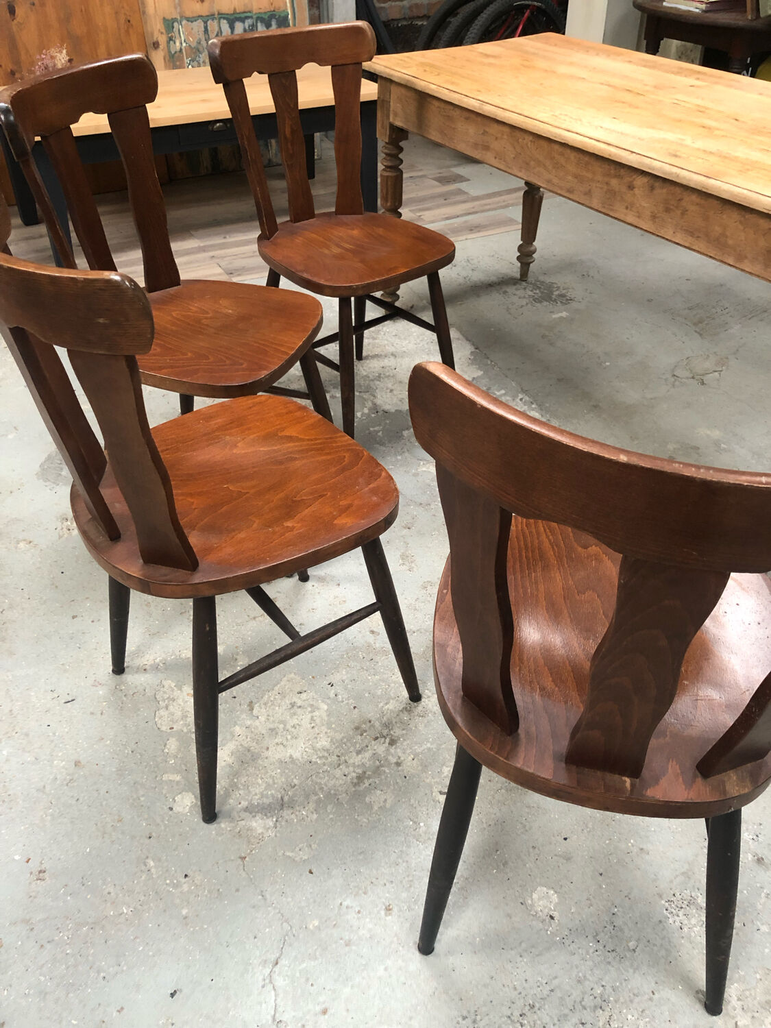 4 Old oak bistro chairs