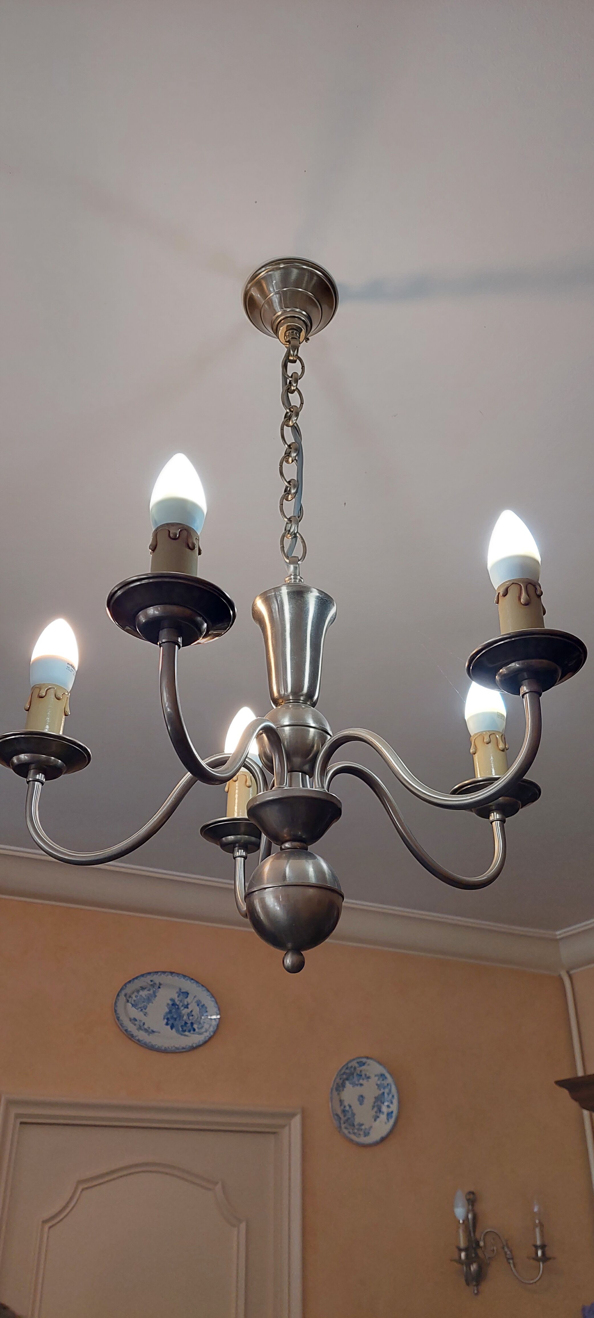 Old pewter chandelier