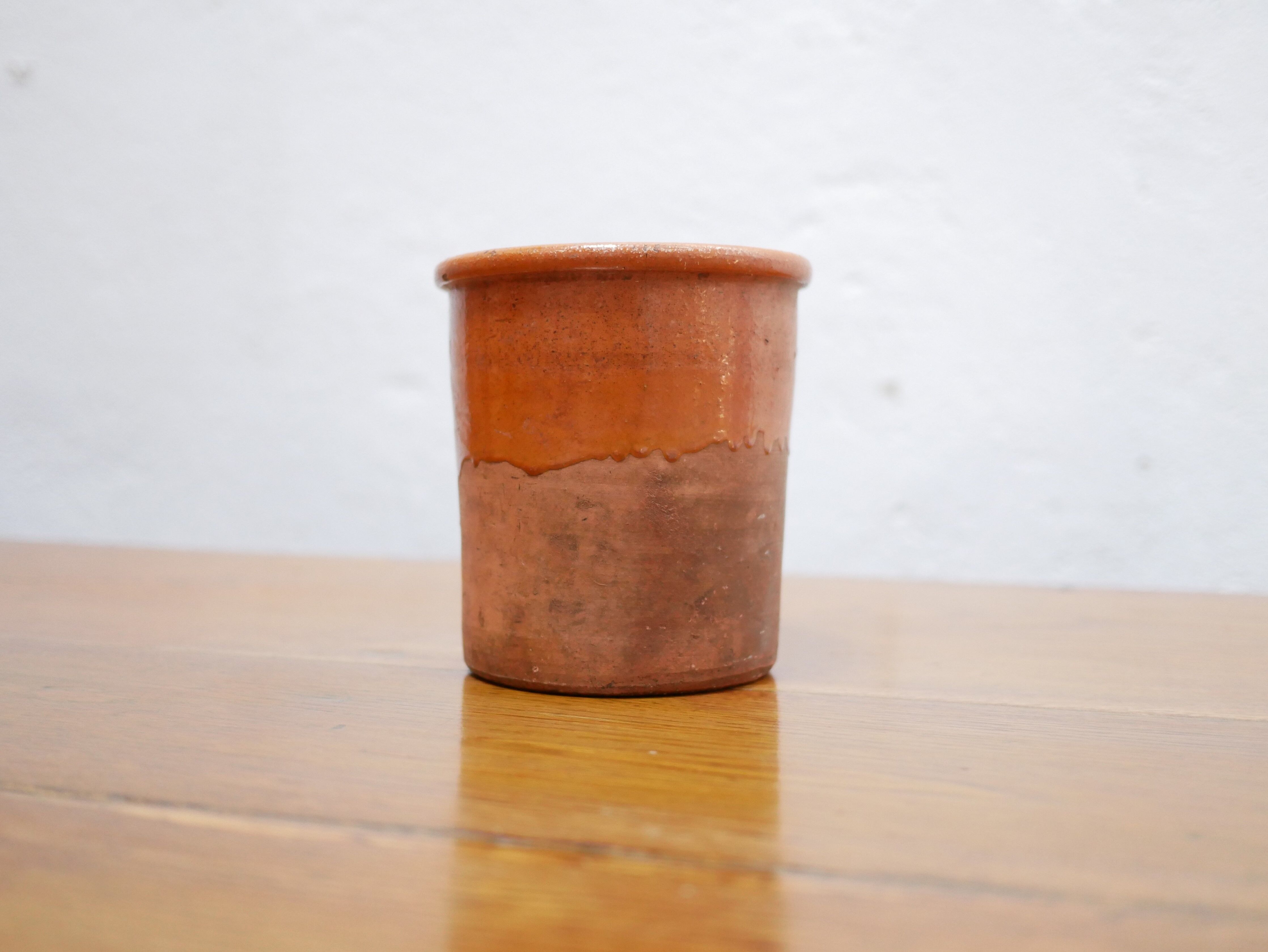 Vintage pot in glazed terracotta