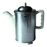 Art Deco porcelain coffee pot by SUS Bavaria with a metal warming hood by WMF, comes from the 1920s