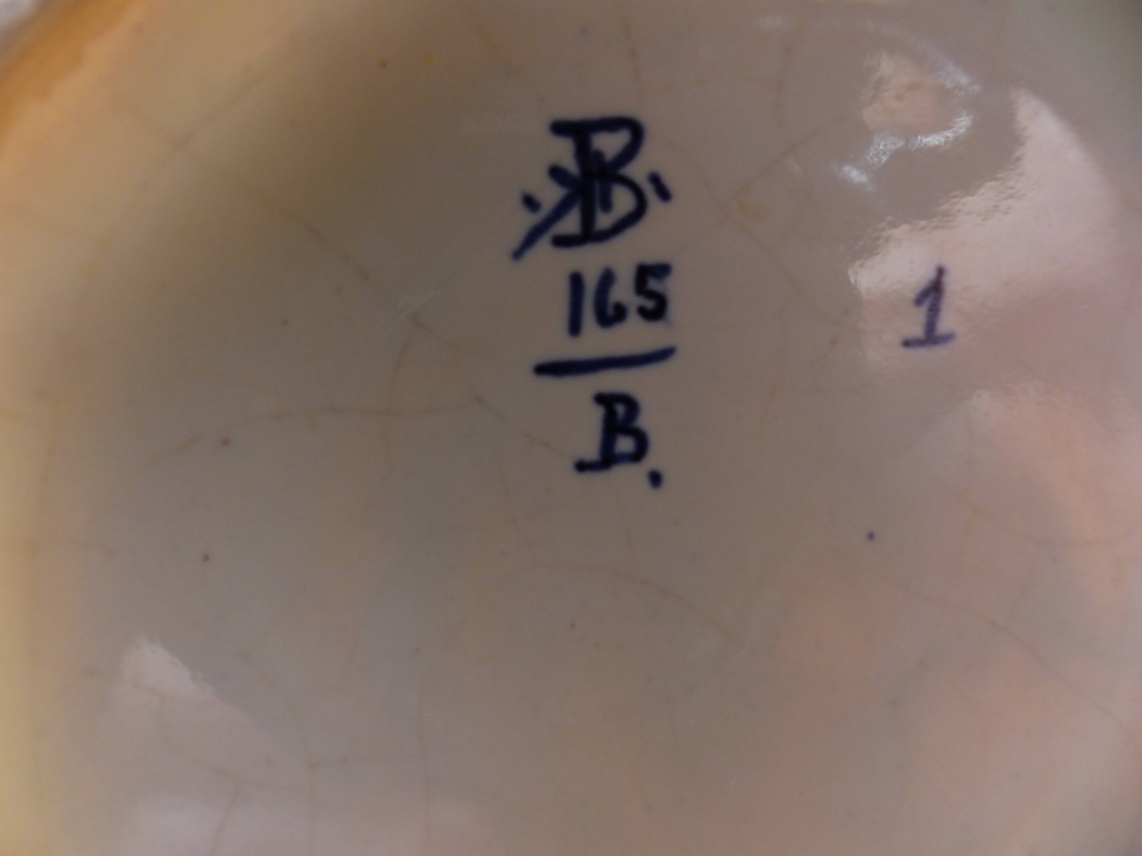 Hand-painted signed pot with lid