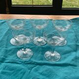 5 vintage mismatched champagne glasses