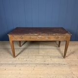Old decorated wooden kitchen table