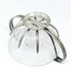 Sugar bowl, new look postmodernism, silver-plated brass and glass, Poland, 1970s