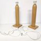 Lot 2 pieds de lampe arlus en bois vintage forme géométrique