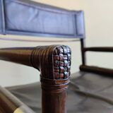 Vintage Safari Regiestühle X-Chair von McGuire, 50er Jahre, 4er Set