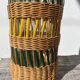 Large vintage woven rattan vase 1960s