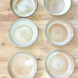 Set of six stoneware plates