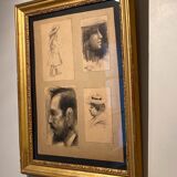Tableau ancien, portraits , début XX siècle