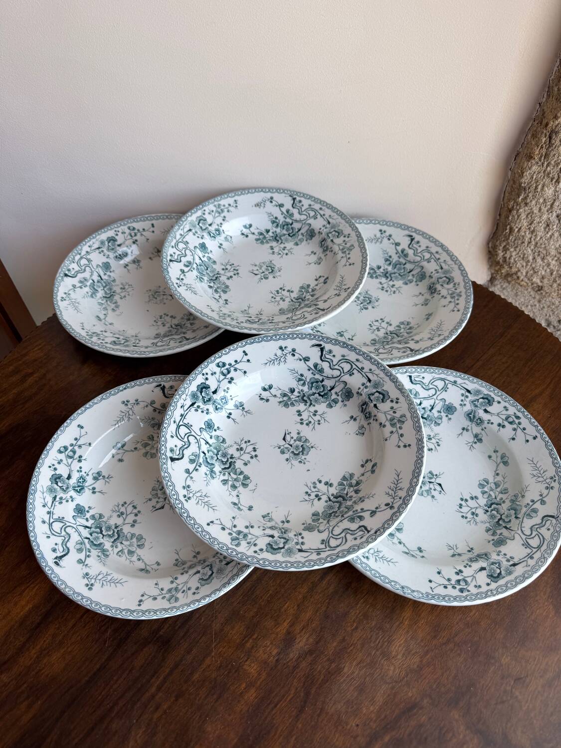 Gien Fleurette Plates x6 – antique floral decoration