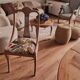 4 vintage wooden chairs sanded and reupholstered.