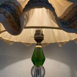 Art Deco Emerald Crystal Lamp
