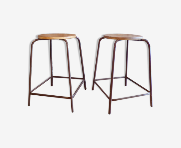 Paire de tabourets hauts d'atelier