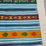 Traditional blue carpet with Berber motifs 200x115cm