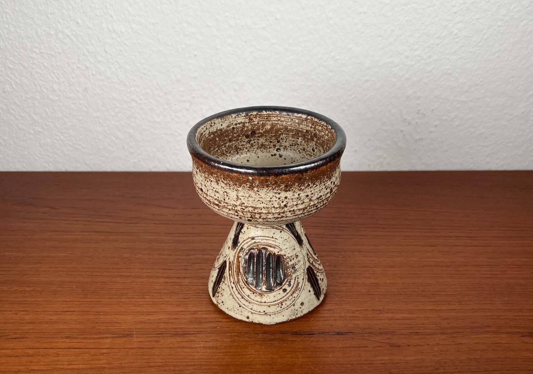 Mid-century modern Danish studio pottery candlestick by Tingkeramik, 1960s