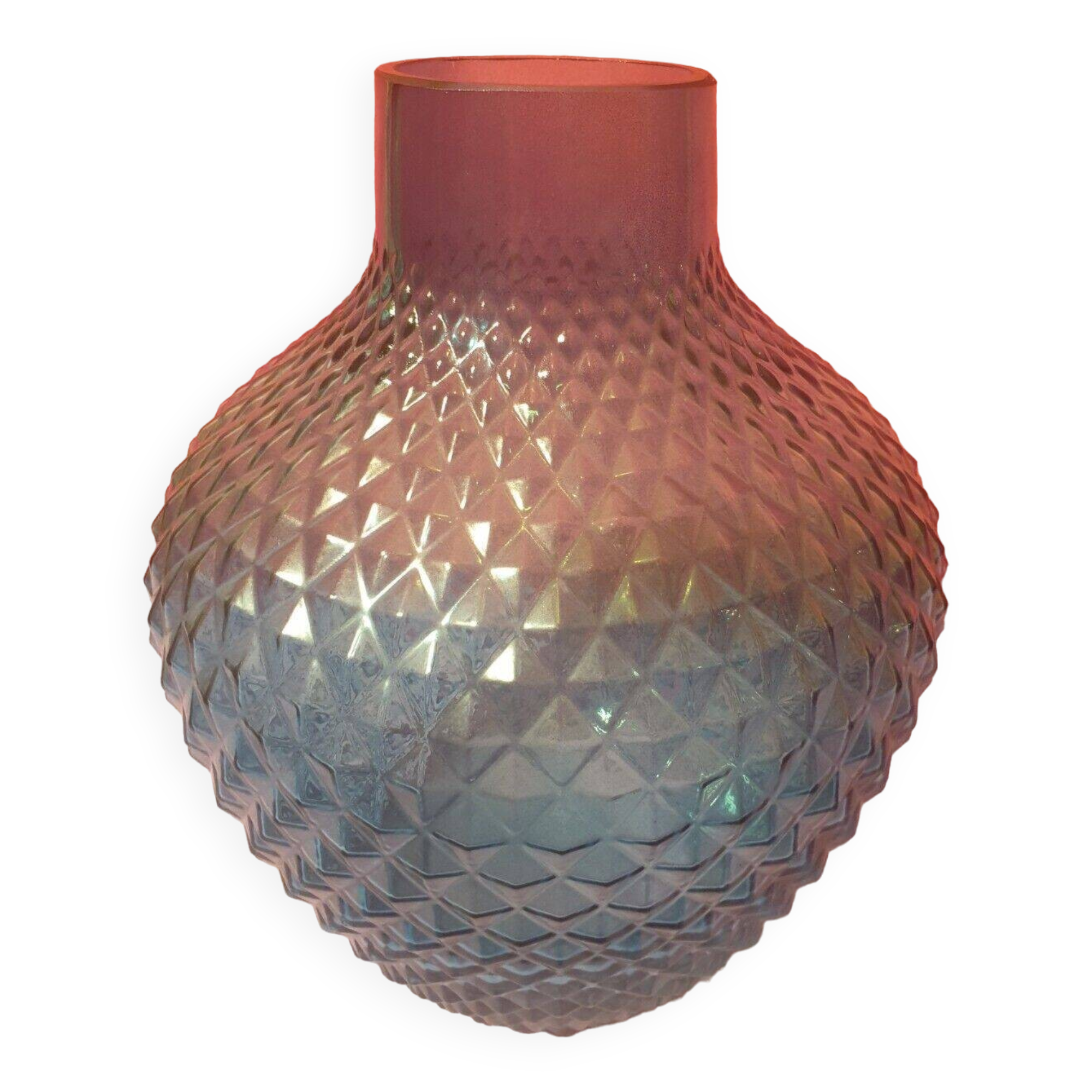 Large glass vase Empoli Italy vintage
