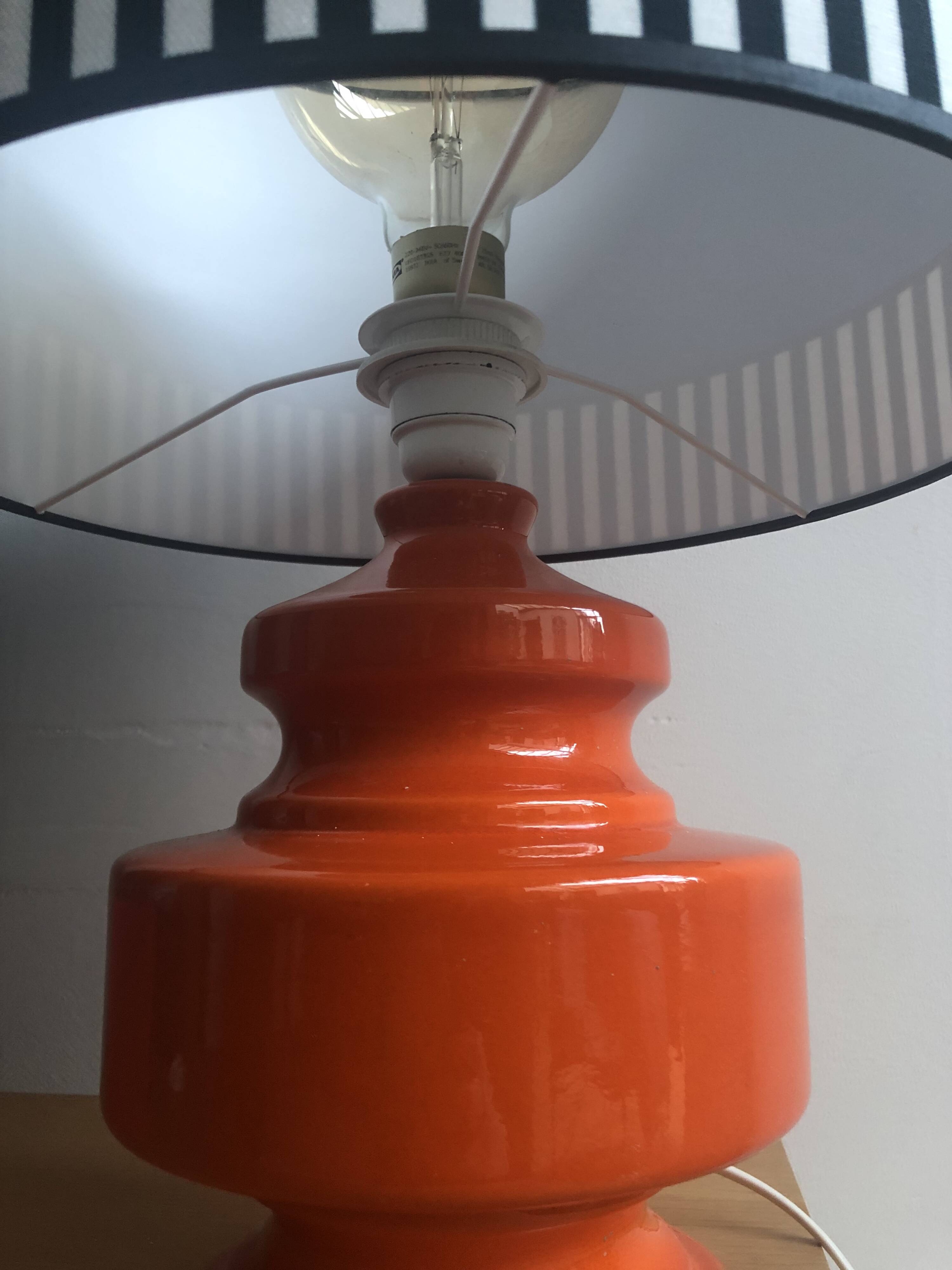 Vintage lamp base and lampshade