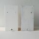 Pair of gold metal and frosted glass sconces