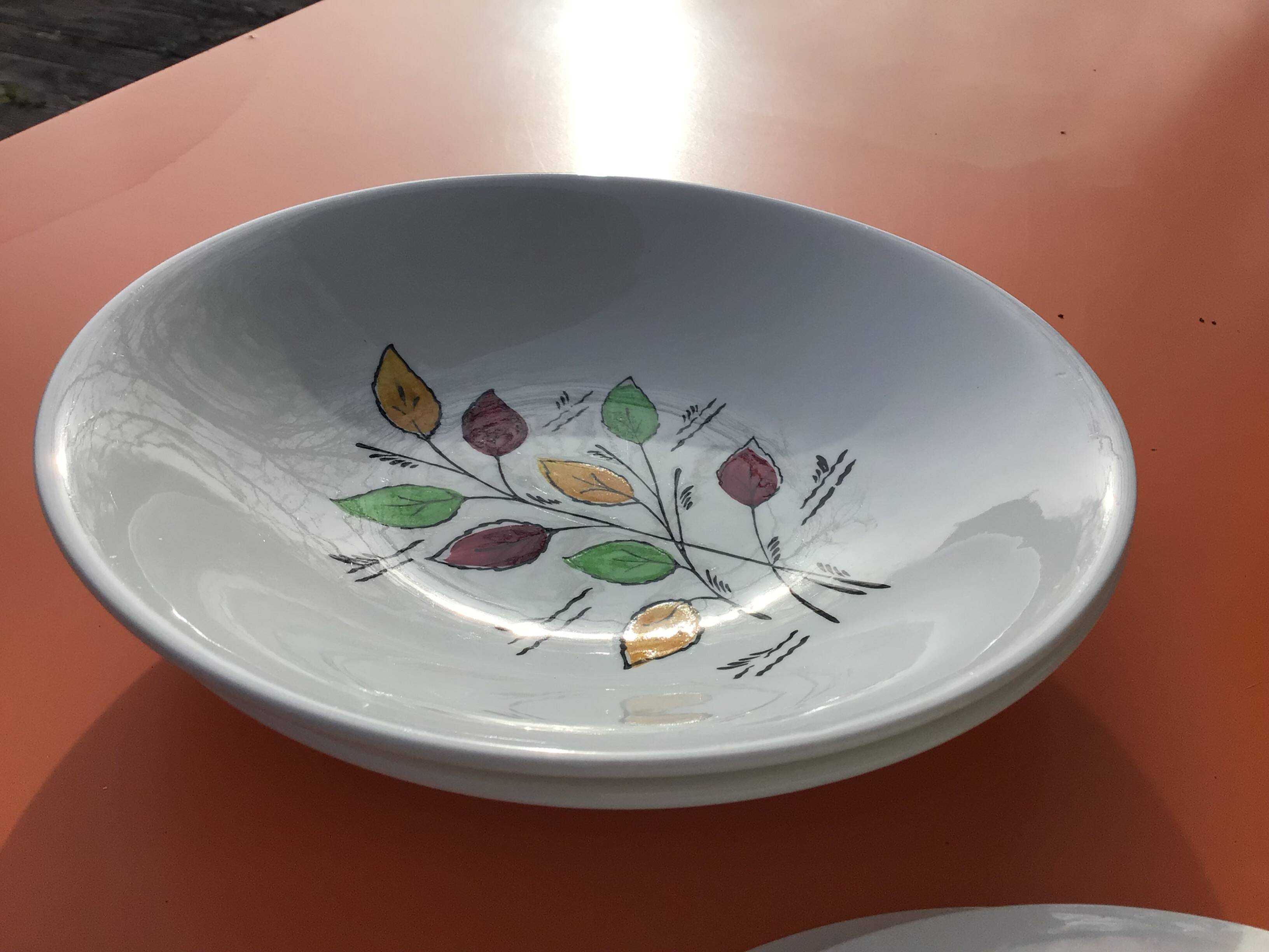 6 Gien soup plates, Gentilly model