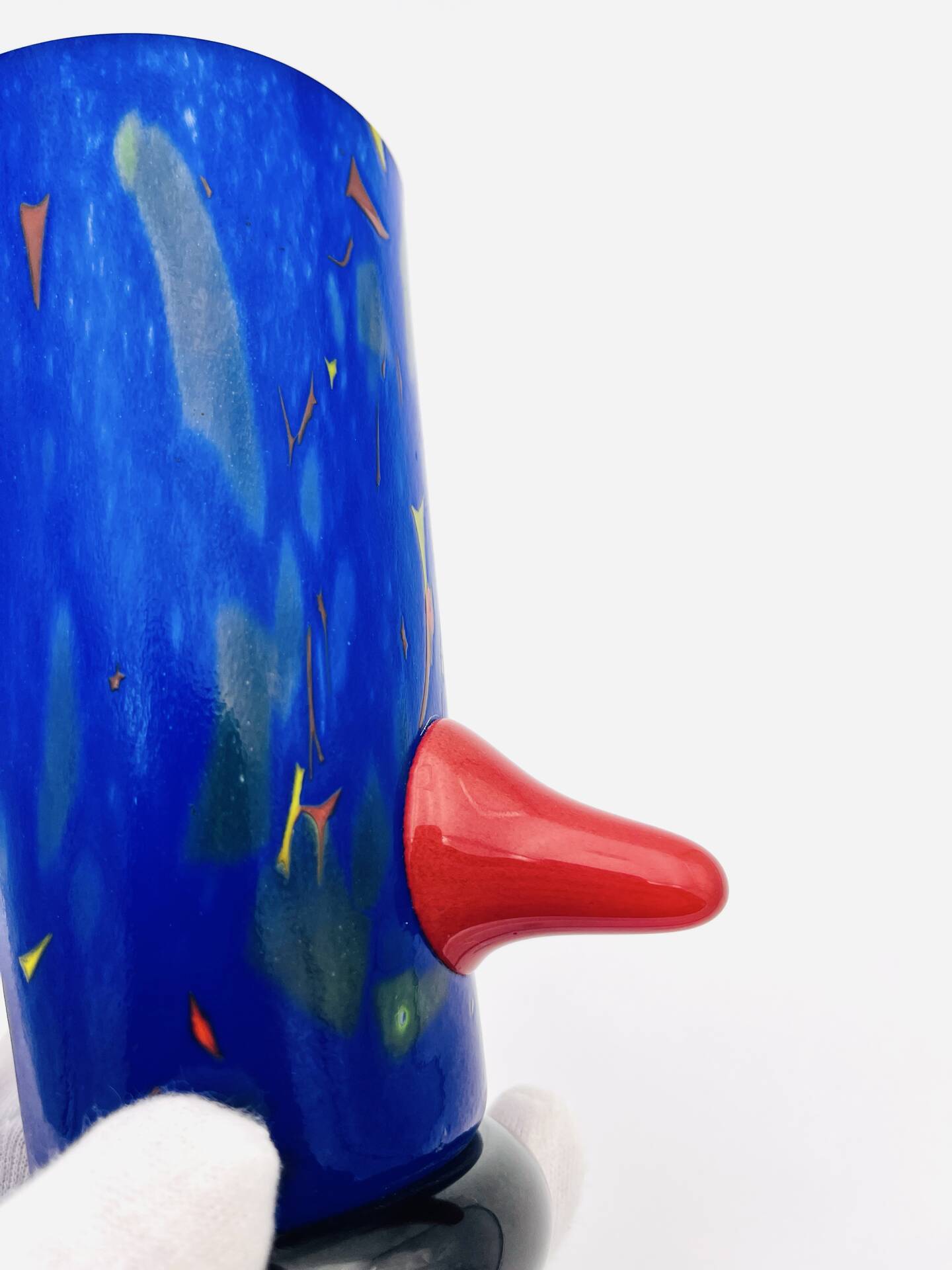 Vase Sculpture Otmar Alt Rosenthal Studio Line Glass Cobalt Signed 16cm