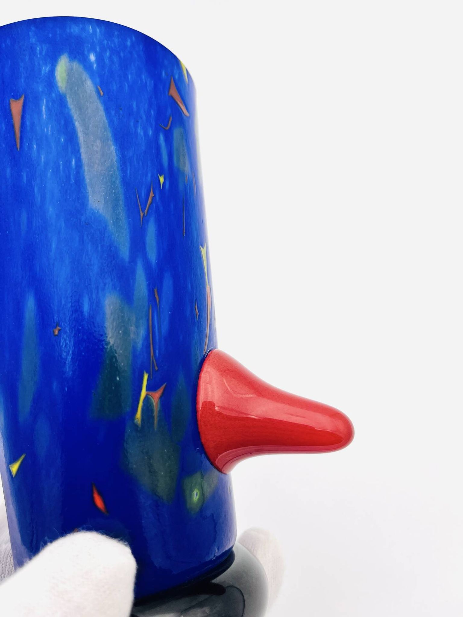 Vase Sculpture Otmar Alt Rosenthal Studio Line Glass Cobalt Signed 16cm