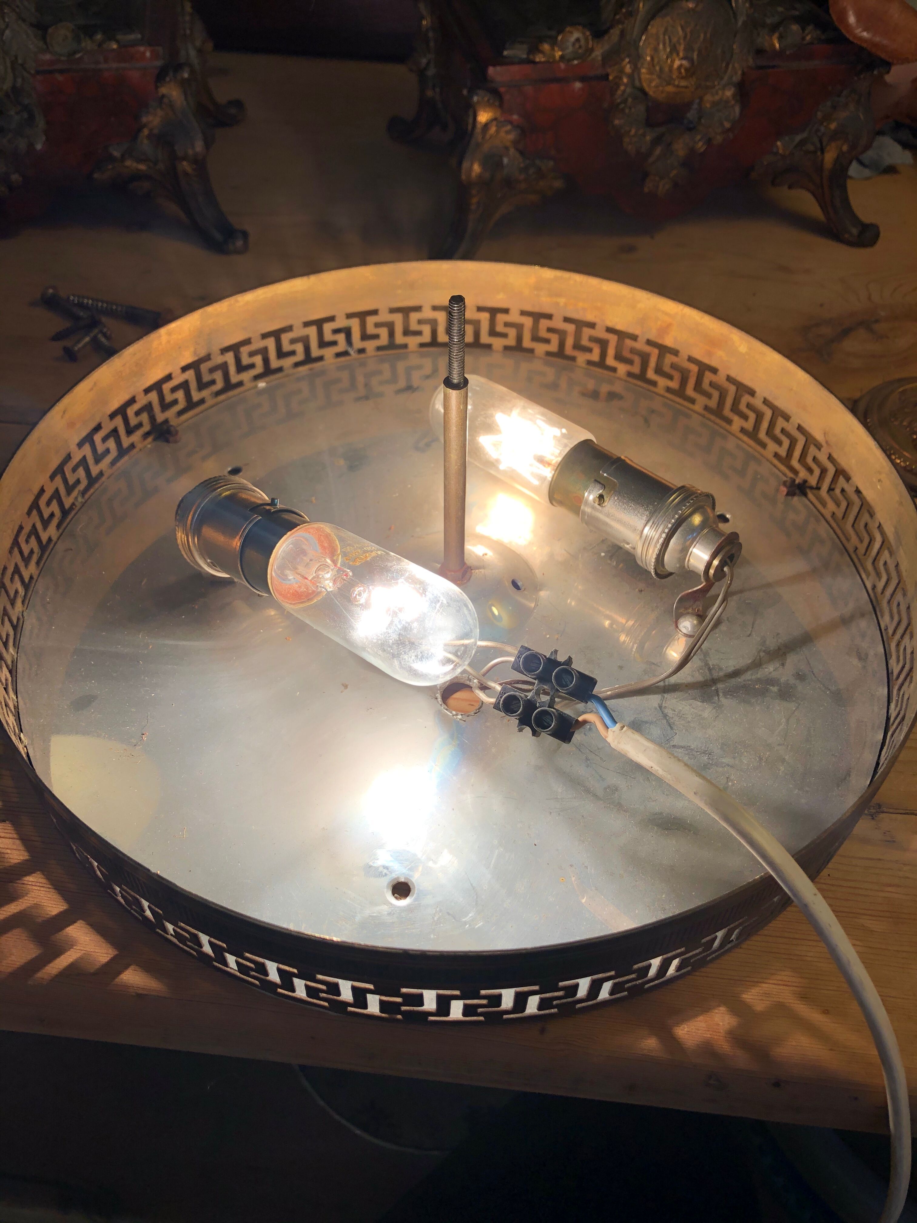 Pair of crystal ceiling lights