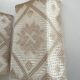 Pair swedish vintage crochete textile wall lamp, "näversom" handmade