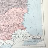 Old map Romania and Bulgaria 43x43cm from 1950
