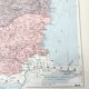 Old map Romania and Bulgaria 43x43cm from 1950