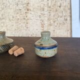 Duo of stoneware boxes
