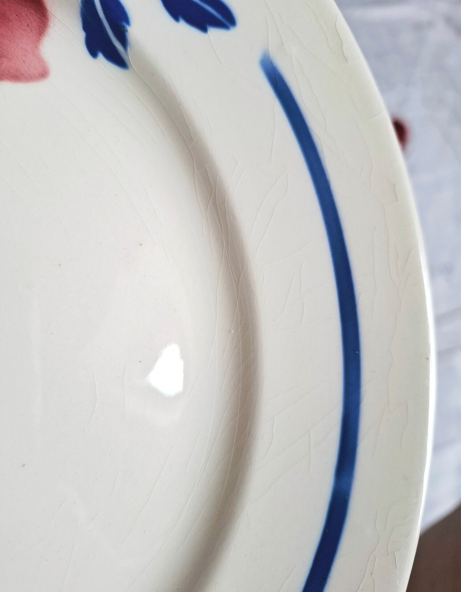 Old mismatched flat plates in earthenware