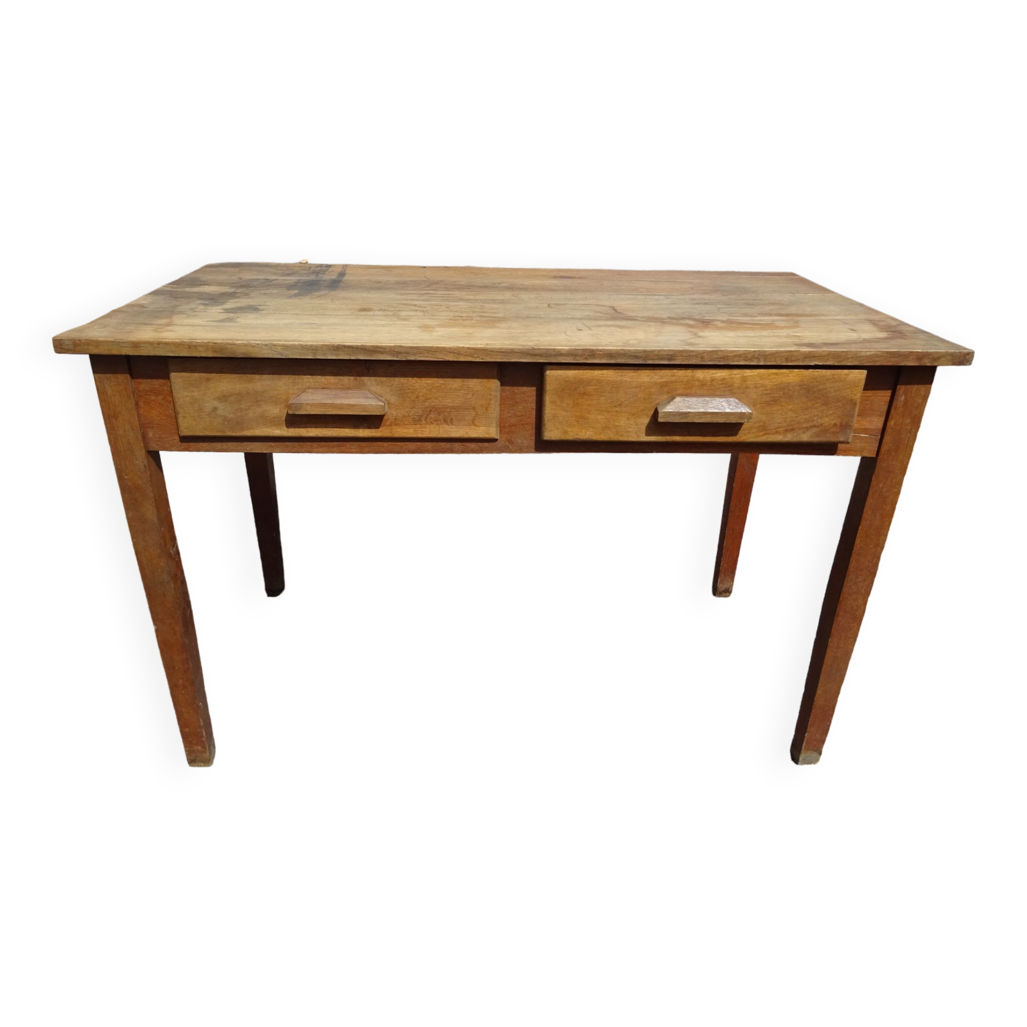 Country farmhouse table with 2 drawers