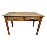 Country farmhouse table with 2 drawers