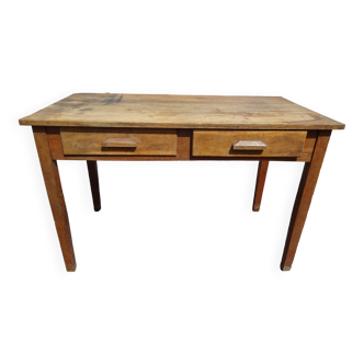Country farmhouse table with 2 drawers