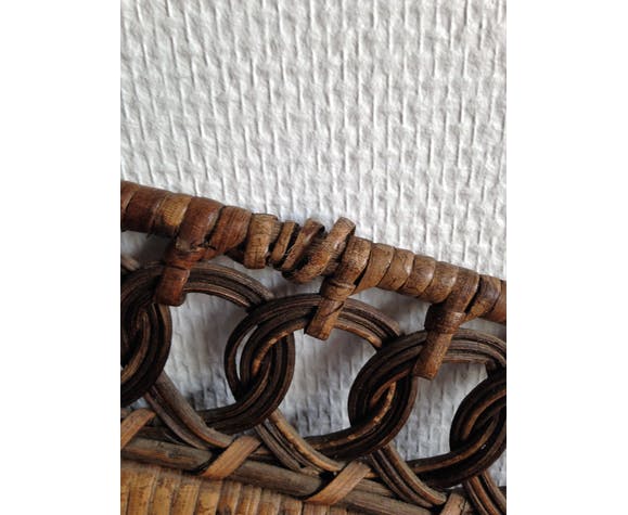 Headboard rattan peacock