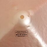 Pair of pearly pink Murano glass and brass wall lights