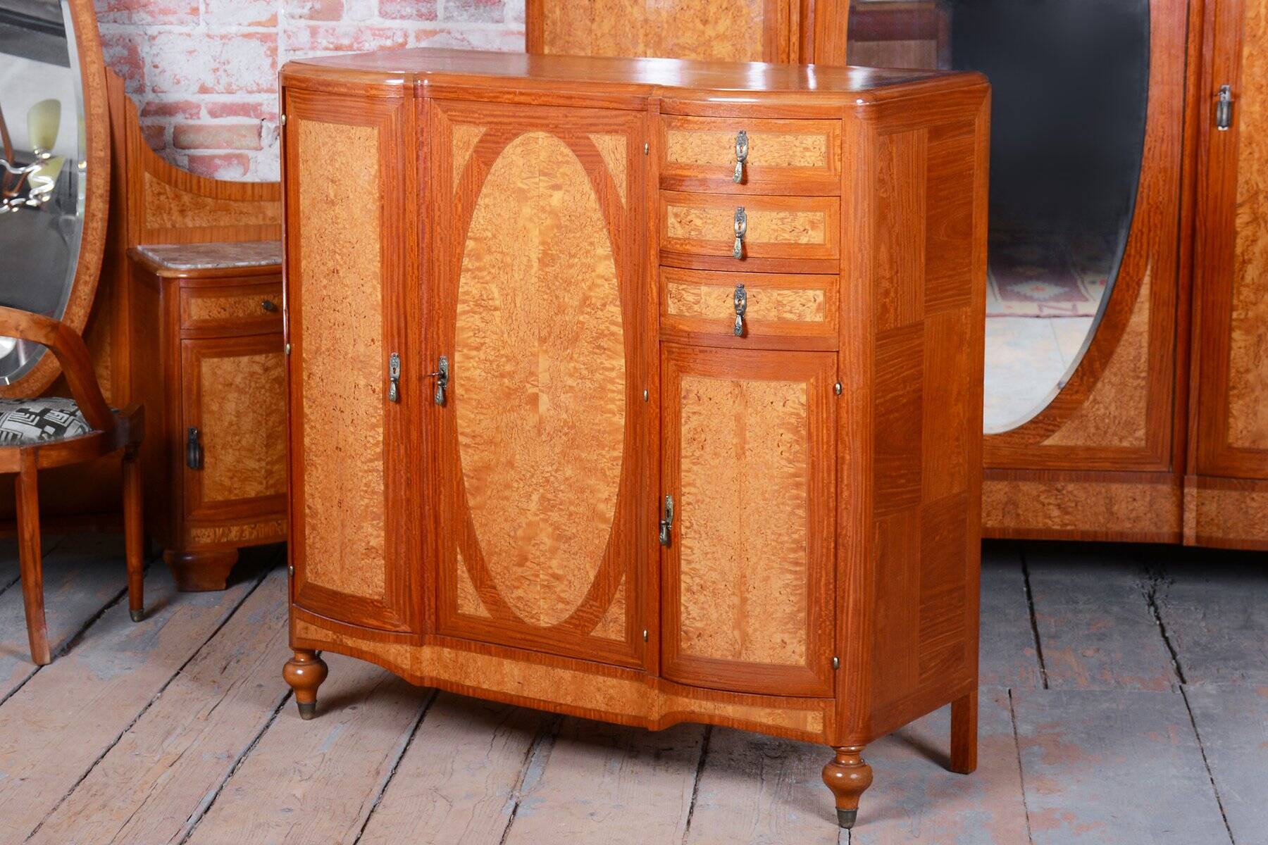 Art Deco Bedroom Suite from Louis Majorelle, Fance, 1930s, Set of 8