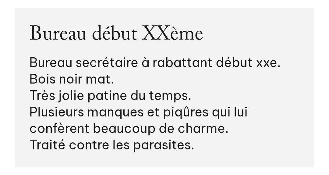 Bureau écritoire début 20ème