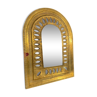 Ethnic brass mirror