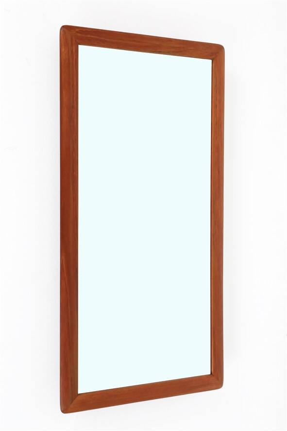 Filigree mid-century teak mirror by Aarhus Glasimport og Glassliberi A/S / Danish modern design / 1960s / 1970s