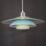 Superbe suspension de Design Light modèle Lux - couleur verte, jaune et bleue - Danemark 1980