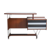 Small wooden desk with metal structure, Italy, 1960s.