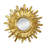 Golden Sunburst Mirror Sun Mirror Wood Convex Witch Mirror Sixties