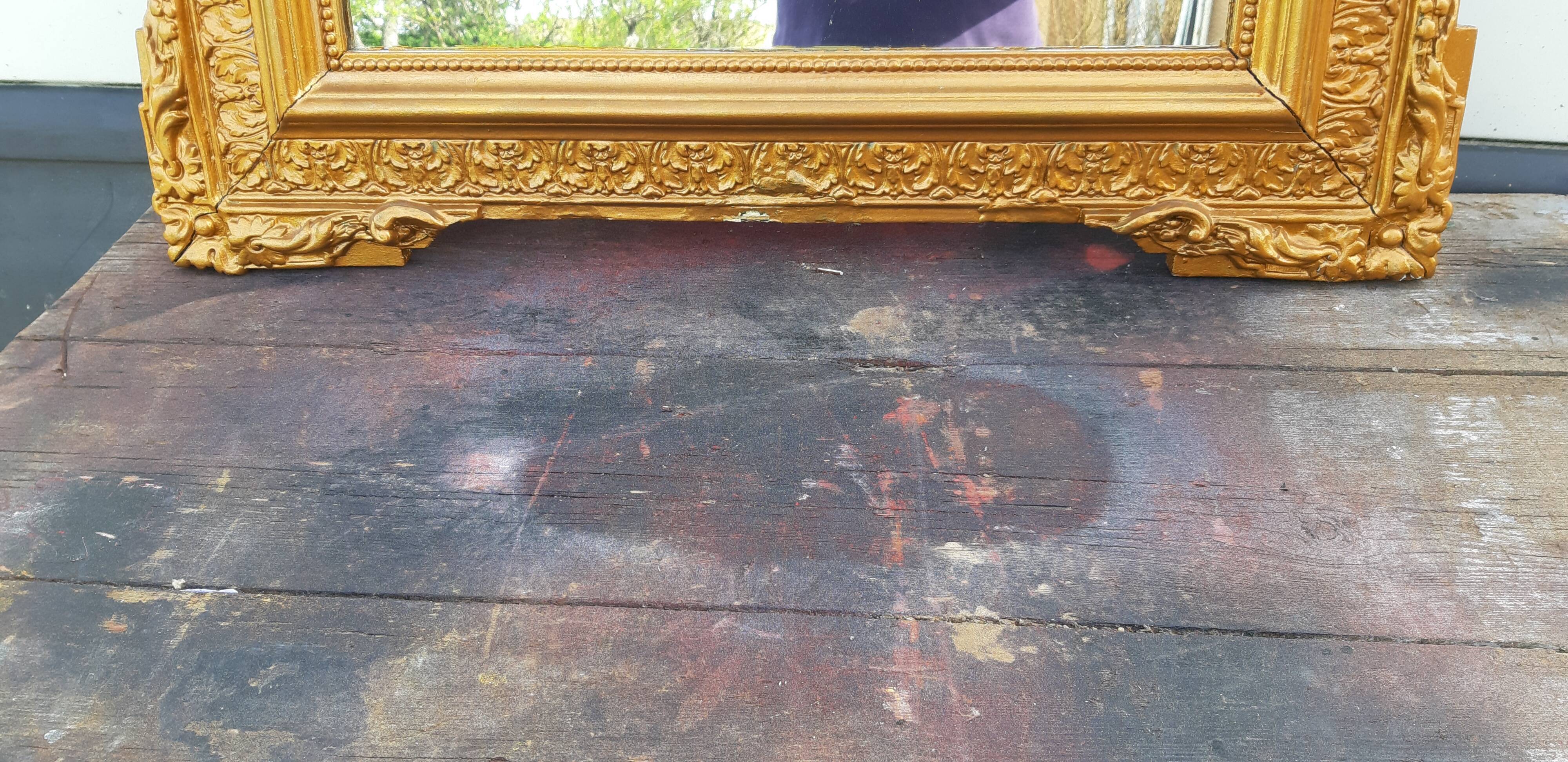 Miroir bois et stuc doré 19 ème