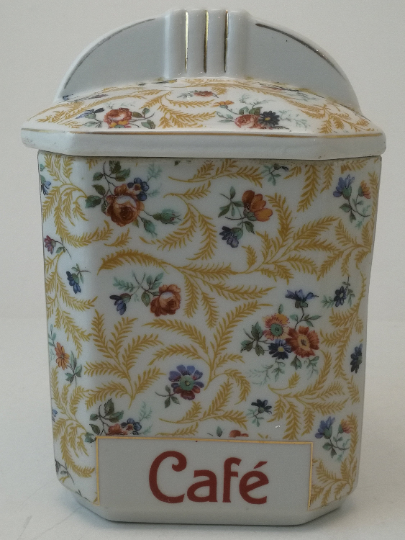 Set 4 spice pots old floral decoration