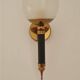 Pair of brass and glass wall lights