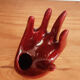 Hand wears red jewelry, ring, soliflore, vintage French, 50s