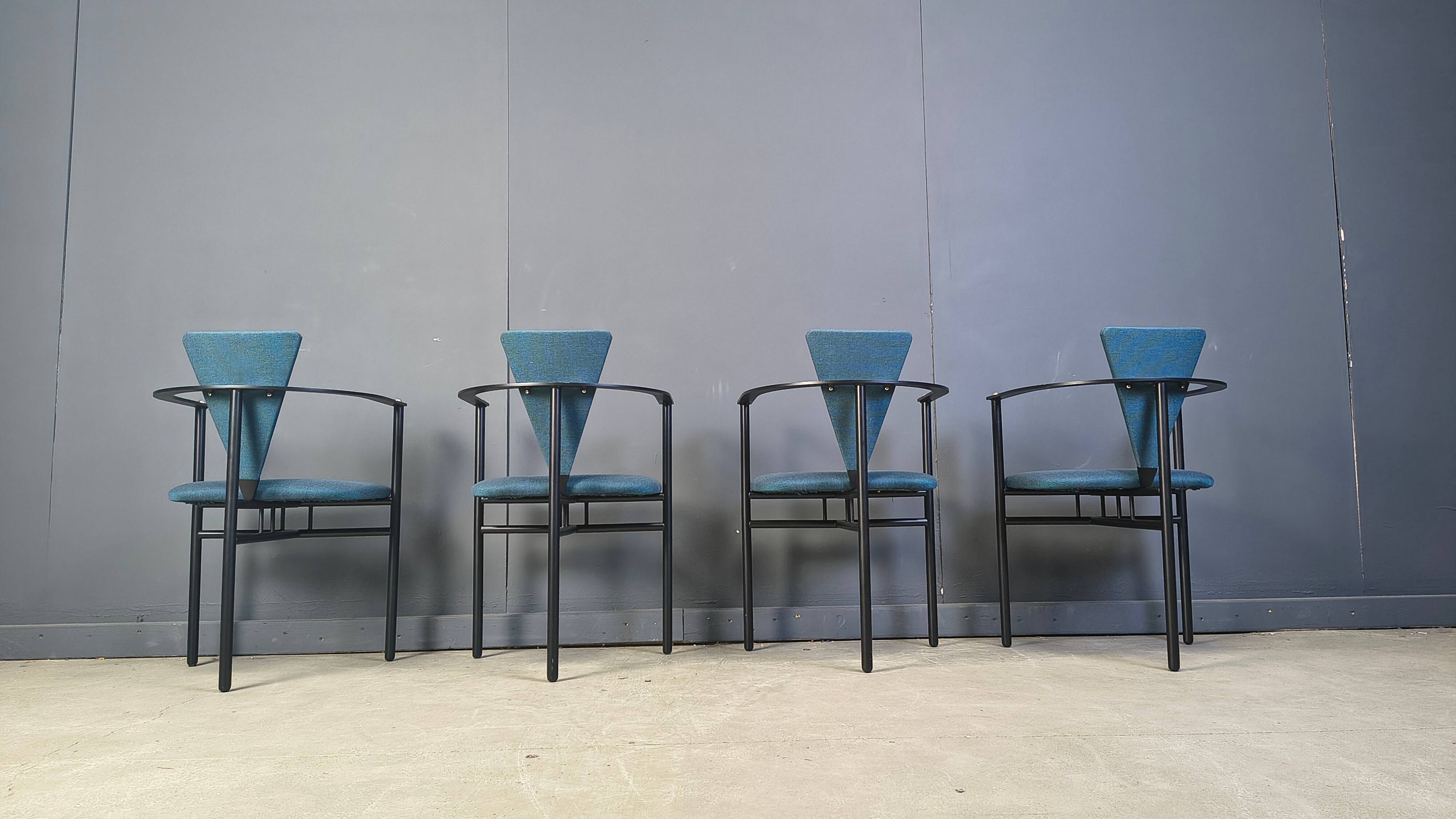 Vintage dining chairs by Belgochrom, set of 4 - 1980s